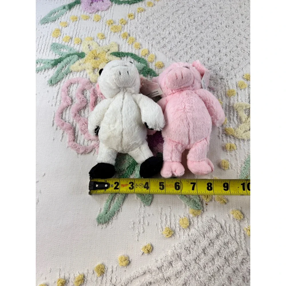 Plushland March of Dimes Bean Bag Plush Set Pink Pig White Cow Farm Animals 8
